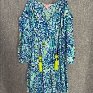 Lilly Pulitzer Blue & Aqua Swirl Print Dress